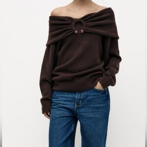 Zara off shoulder knit sweater